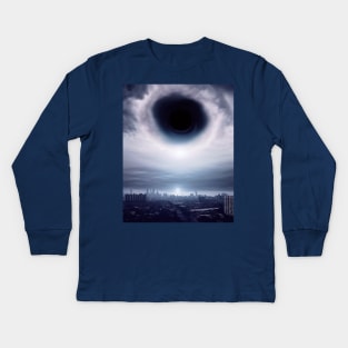 black hole in the city Kids Long Sleeve T-Shirt